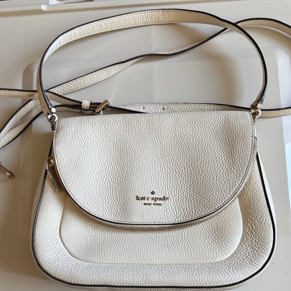 Kate Spade Cream Textured Crossbody Bag